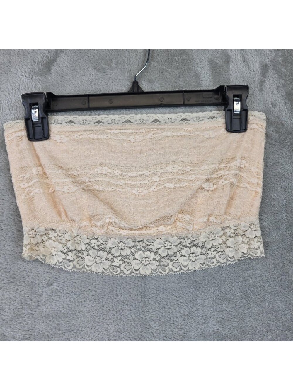 Intimately Free People Bandeau Bra Womens XL Pink Lace Floral Strapless Lined